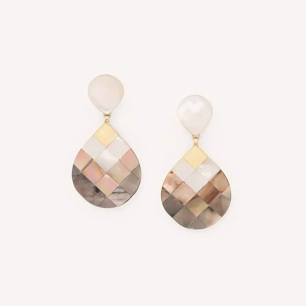 Jewelry - Double drop post earrings - San Lazzaro - NATURE BIJOUX