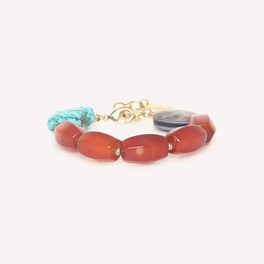 Bijoux - Bracelet ajustable agate facetée - Surabaya - NATURE BIJOUX