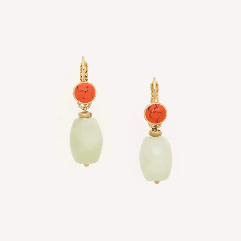 Jewelry - French hook earrings with jade dangle bead - Tivoli - NATURE BIJOUX