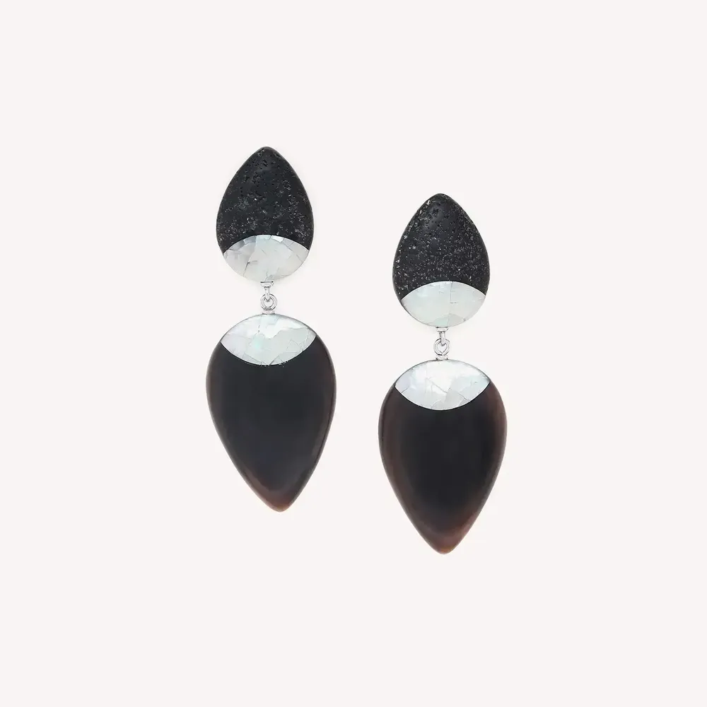 Bijoux - Boucles d'oreilles poussoir grand modèle - Volcan - NATURE BIJOUX