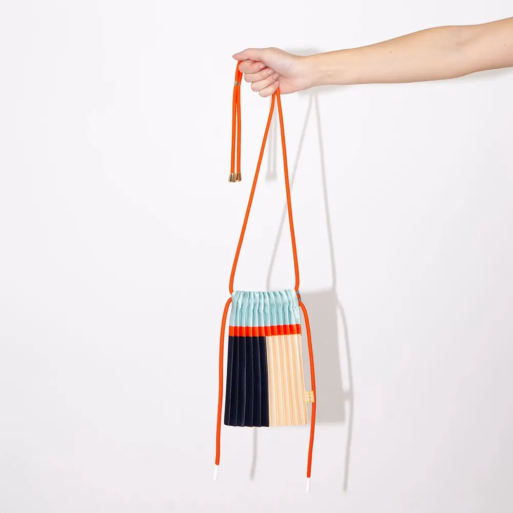 Bags and totes - Pleated Mini Bag | Blue - MULTITUDES
