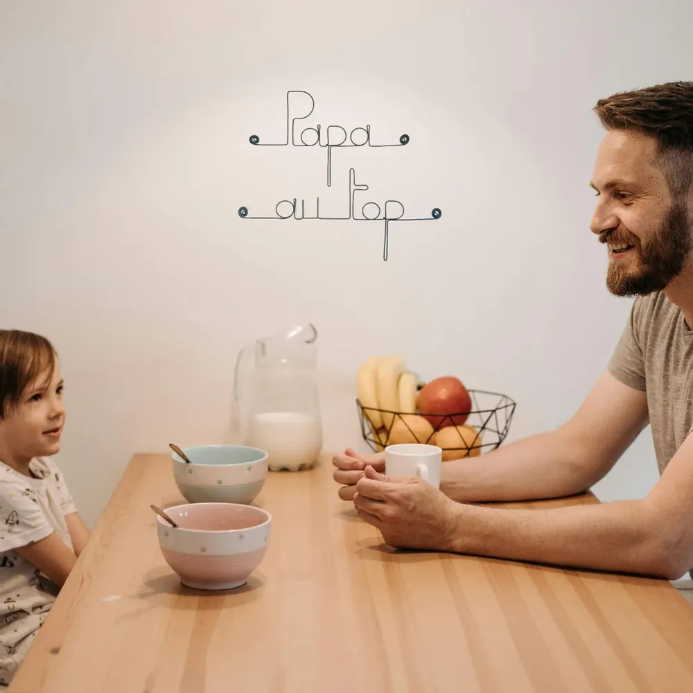Objets de décoration - Décoration Murale en Fil de Fer "Papa au top" - à punaiser - BIJOUX DE MUR