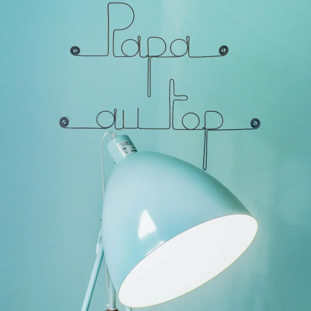 Objets de décoration - Décoration Murale en Fil de Fer "Papa au top" - à punaiser - BIJOUX DE MUR