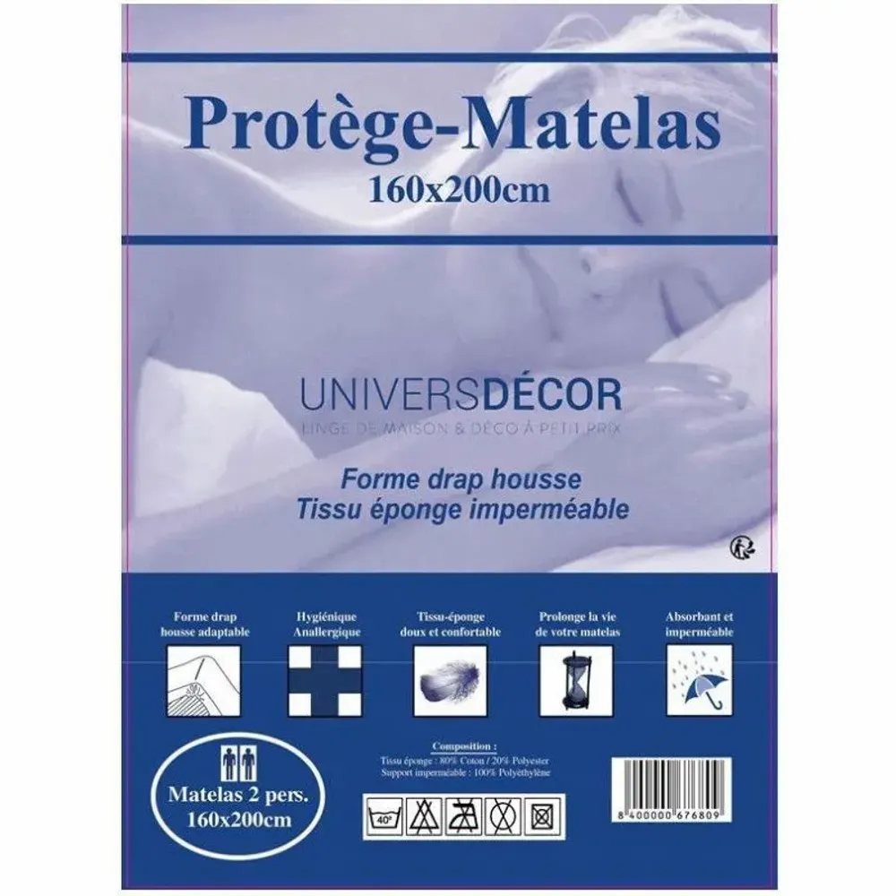 Linge de lit - Protège Matelas Imperméables, Absorbant Et Anti-Acariens 160 x200 cm - COTON PUR