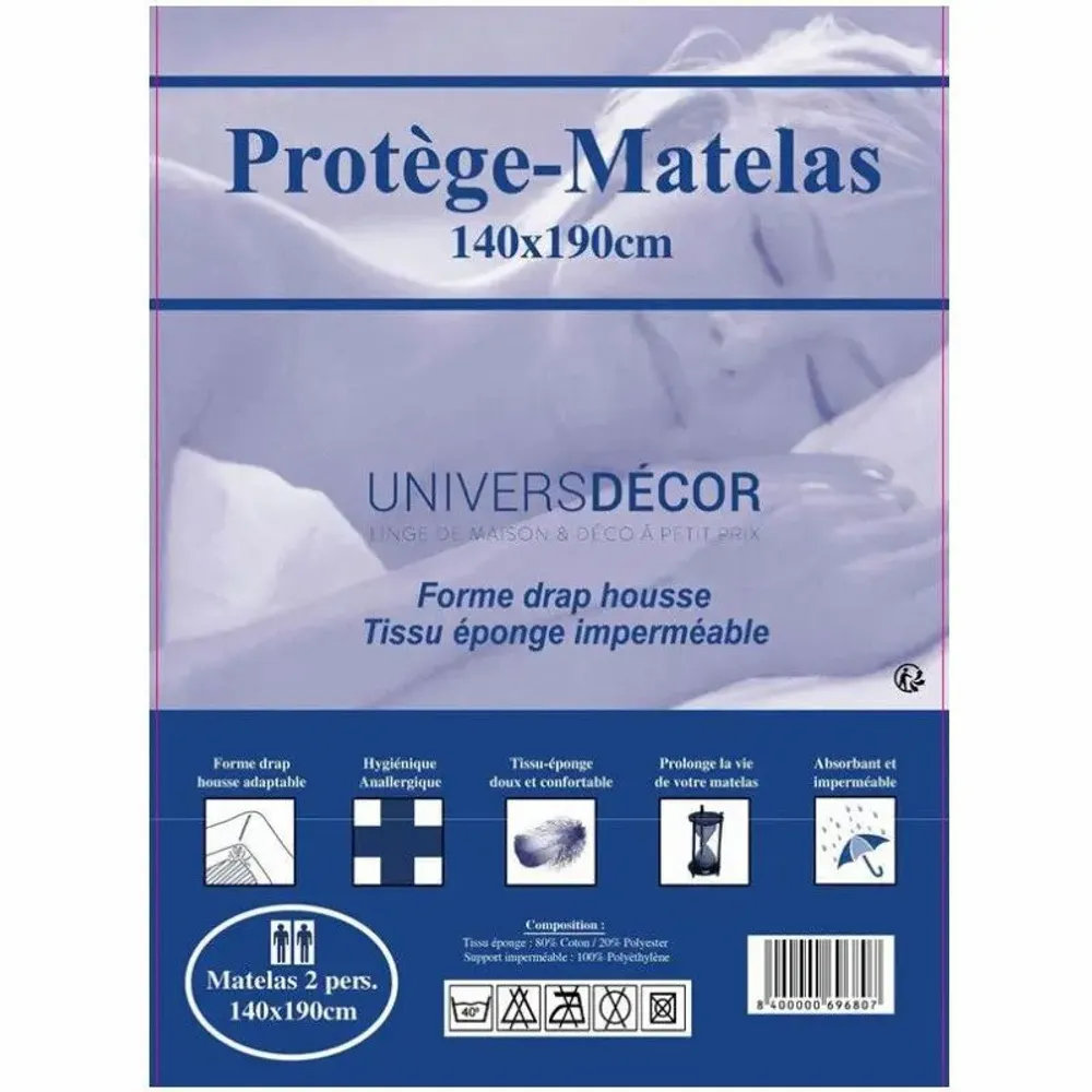 Linge de lit - Protège Matelas Imperméables, Absorbant Et Anti-Acariens 140 x190 cm - COTON PUR