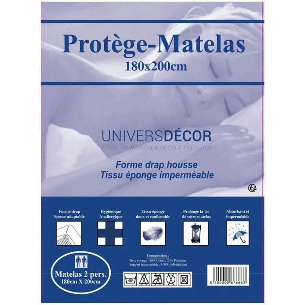 Linge de lit - Protège Matelas Imperméables, Absorbant Et Anti-Acariens 180 x200 cm - COTON PUR
