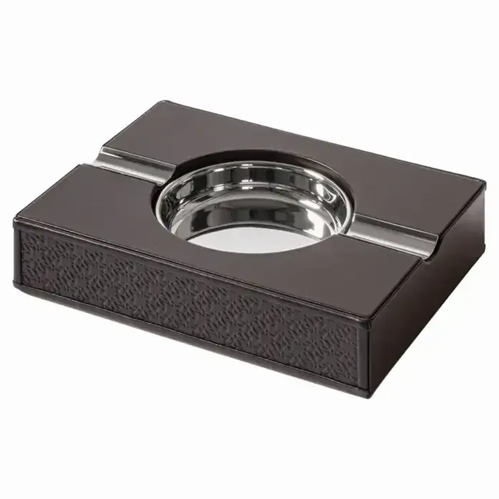 Design objects - ELIE SAAB Maison Monogram Ashtray by Giobagnara in Leather & Polished - ELIE SAAB MAISON