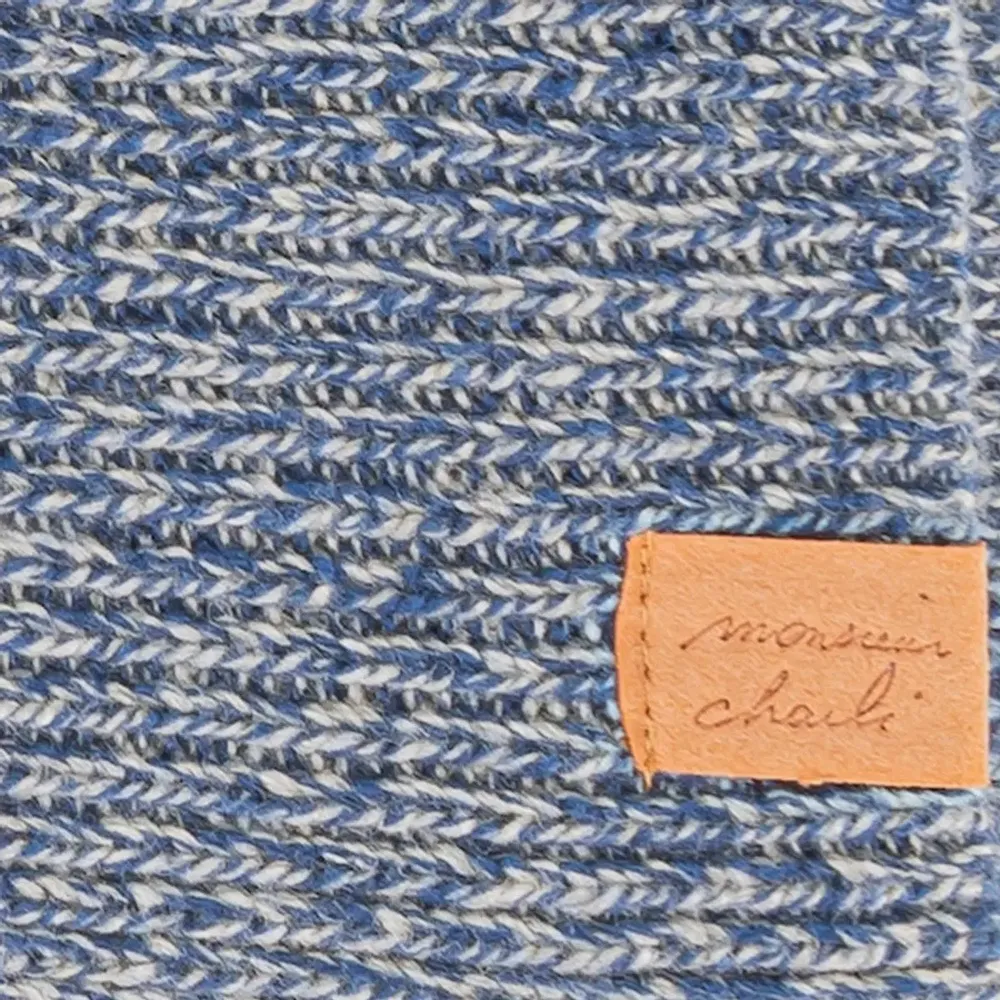 Scarves - JEFF & JACK mottled blue wool duo - MONSIEUR CHARLI