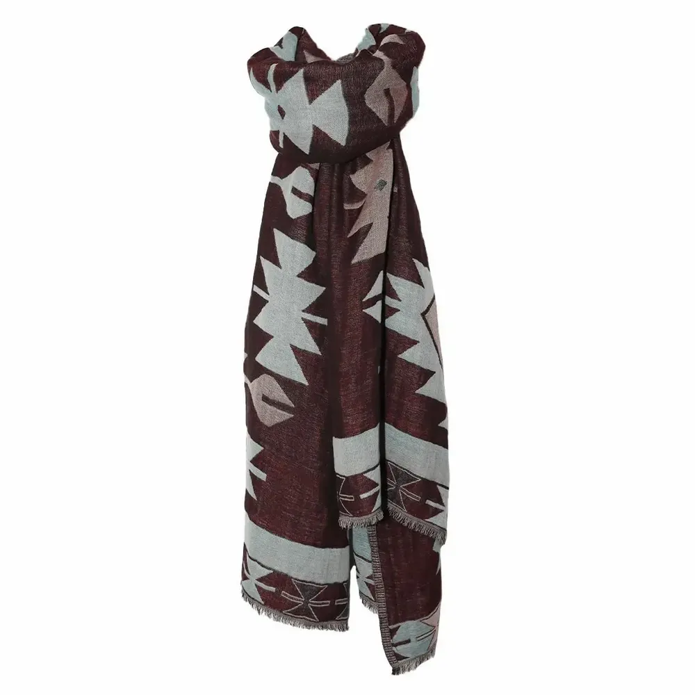 Scarves - ALPHONSE turquoise wool and cotton scarf - MONSIEUR CHARLI