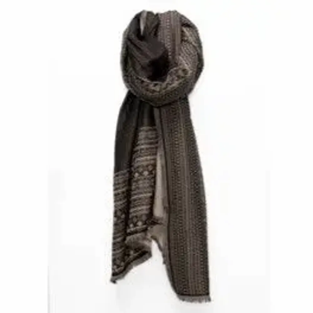 Scarves - GANDALF black wool and cotton scarf - MONSIEUR CHARLI