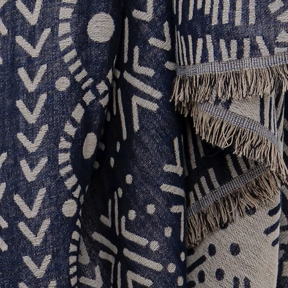 Scarves - PETRUS marine wool and cotton scarf - MONSIEUR CHARLI