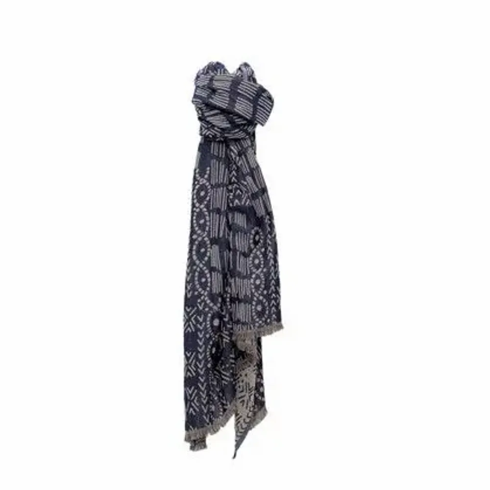 Scarves - PETRUS marine wool and cotton scarf - MONSIEUR CHARLI