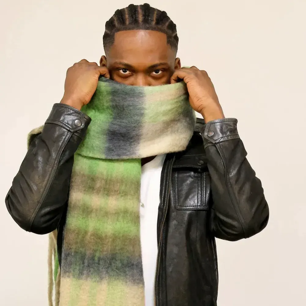 Scarves - Green PILAR wool scarf - MONSIEUR CHARLI