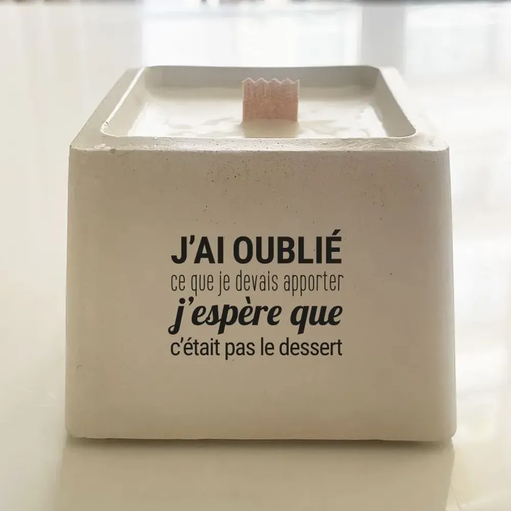 Objets personnalisables - Bougie en béton à message - TOUT EST DIT