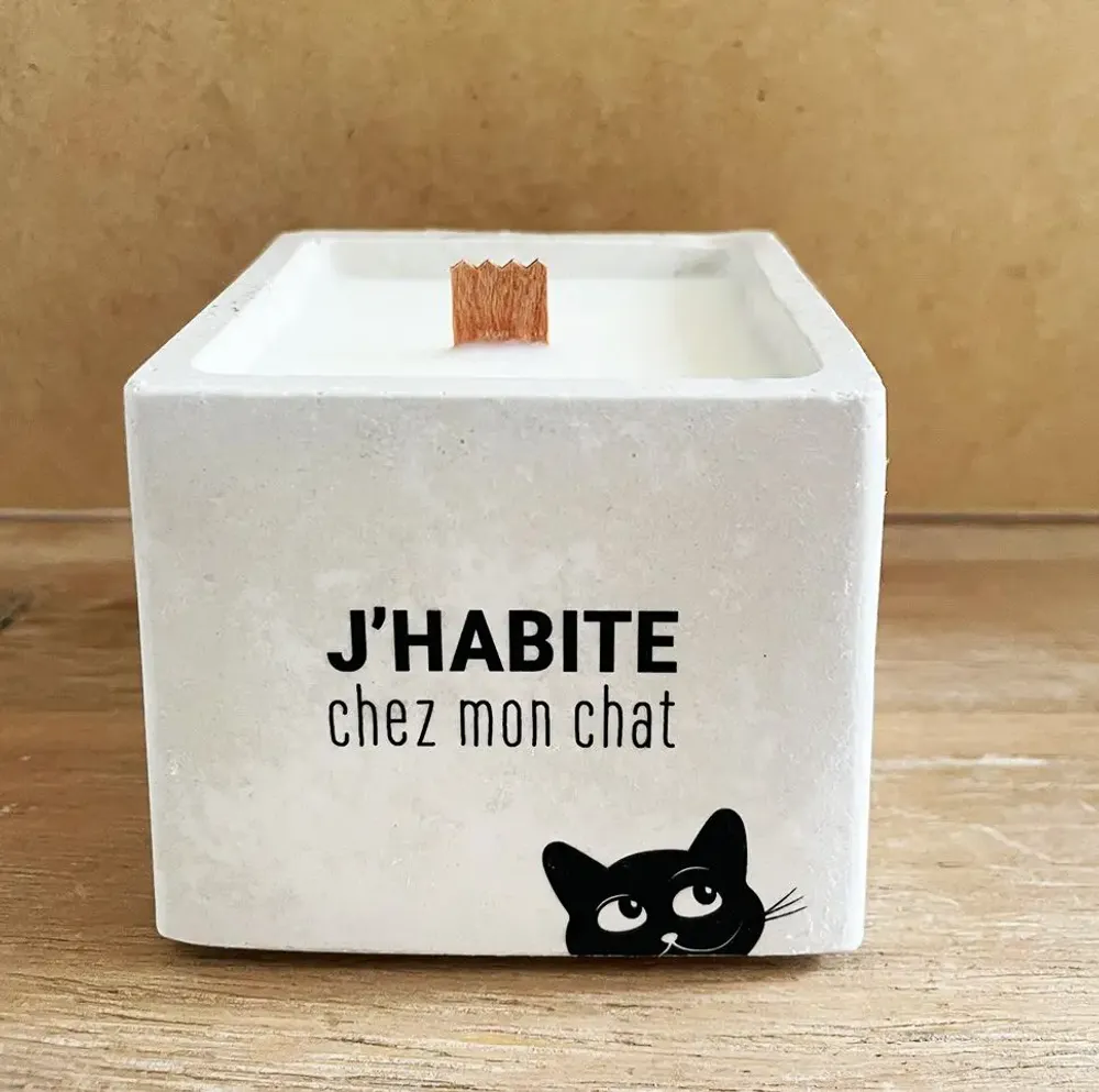 Objets personnalisables - Bougie en béton à message - TOUT EST DIT