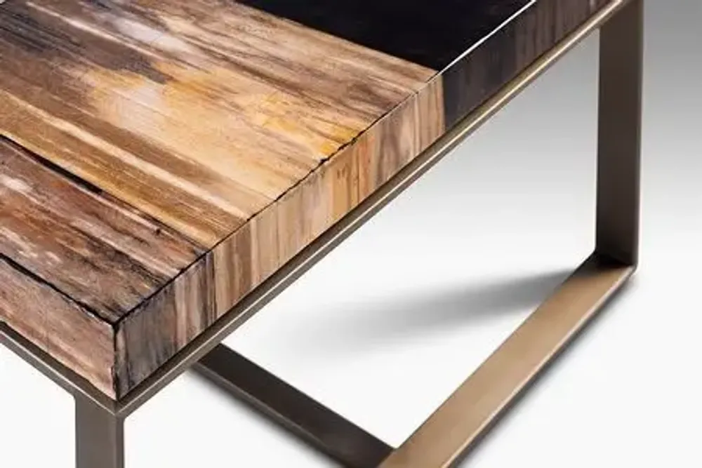 Tables basses - TABLE BASSE 'MANAMA' BOIS PETRIFIE/RESINE - FANCY