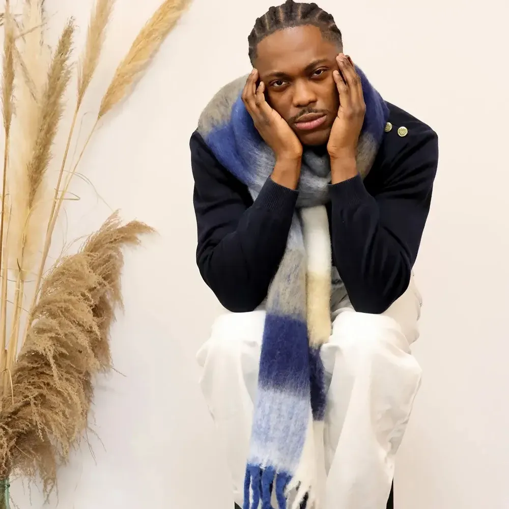 Scarves - NAVY PILAR wool scarf - MONSIEUR CHARLI