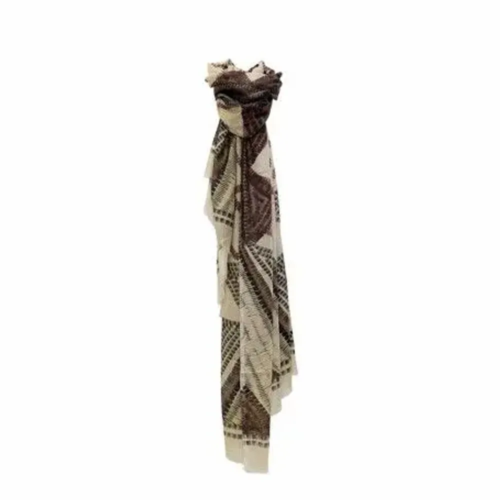 Scarves - PLACIDE coffee cashmere and modal scarf - MONSIEUR CHARLI