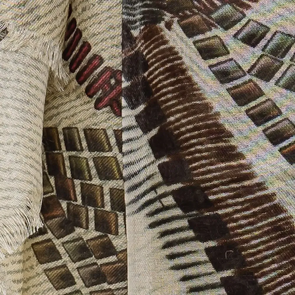 Scarves - PLACIDE coffee cashmere and modal scarf - MONSIEUR CHARLI