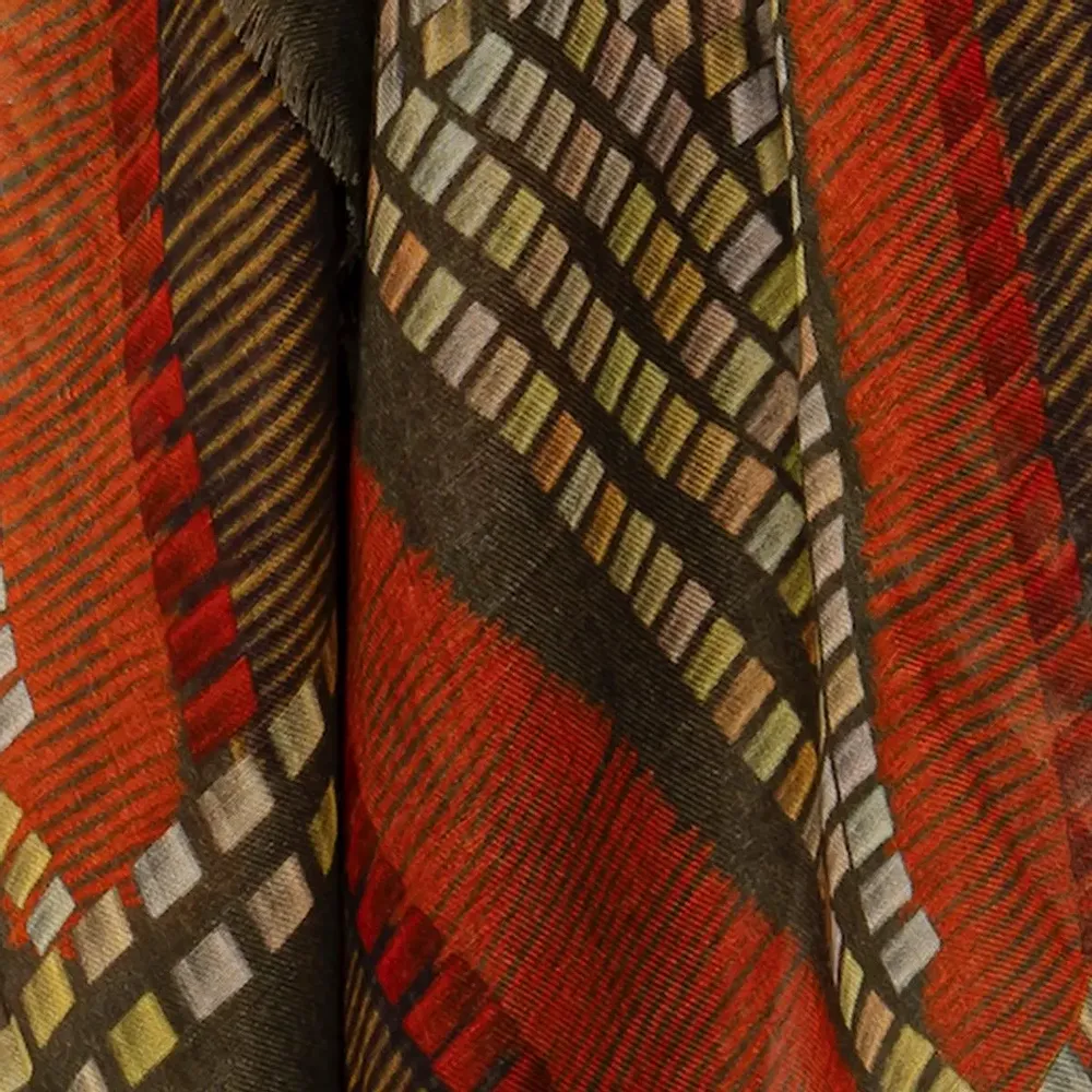 Scarves - PLACIDE orange cashmere and modal scarf - MONSIEUR CHARLI
