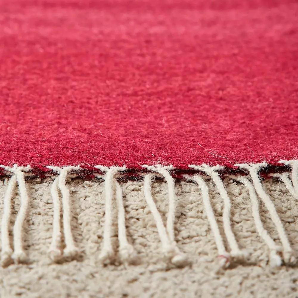 Rugs - Pedal Loom Rug in Gradient Red Wool - HUAKAL