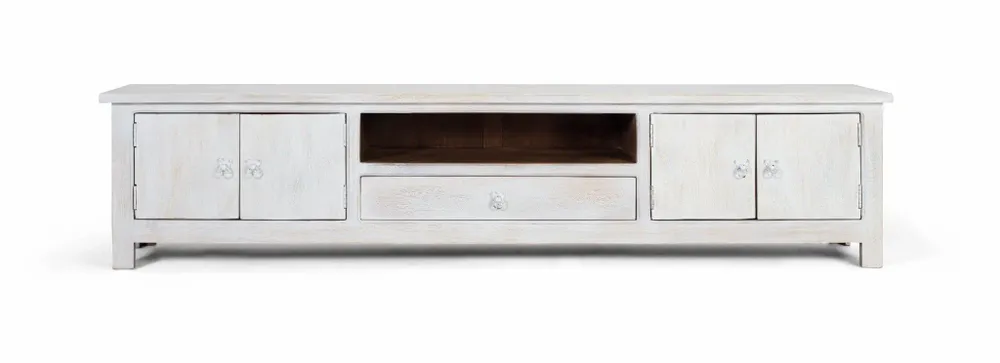 TV stands - TV cabinet in aged white mango wood - GINER Y COLOMER
