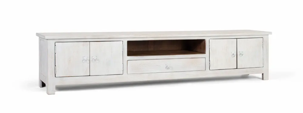 TV stands - TV cabinet in aged white mango wood - GINER Y COLOMER