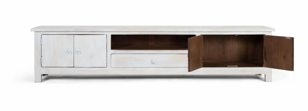 TV stands - TV cabinet in aged white mango wood - GINER Y COLOMER