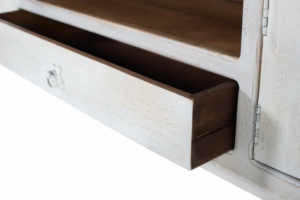 TV stands - TV cabinet in aged white mango wood - GINER Y COLOMER