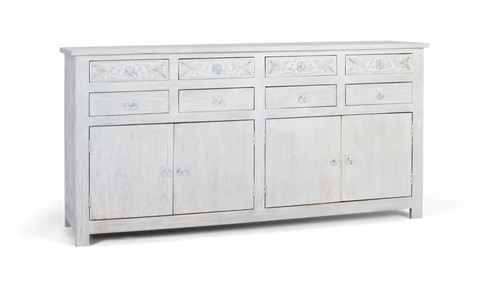 Sideboards - Sideboard in aged white mango wood - GINER Y COLOMER