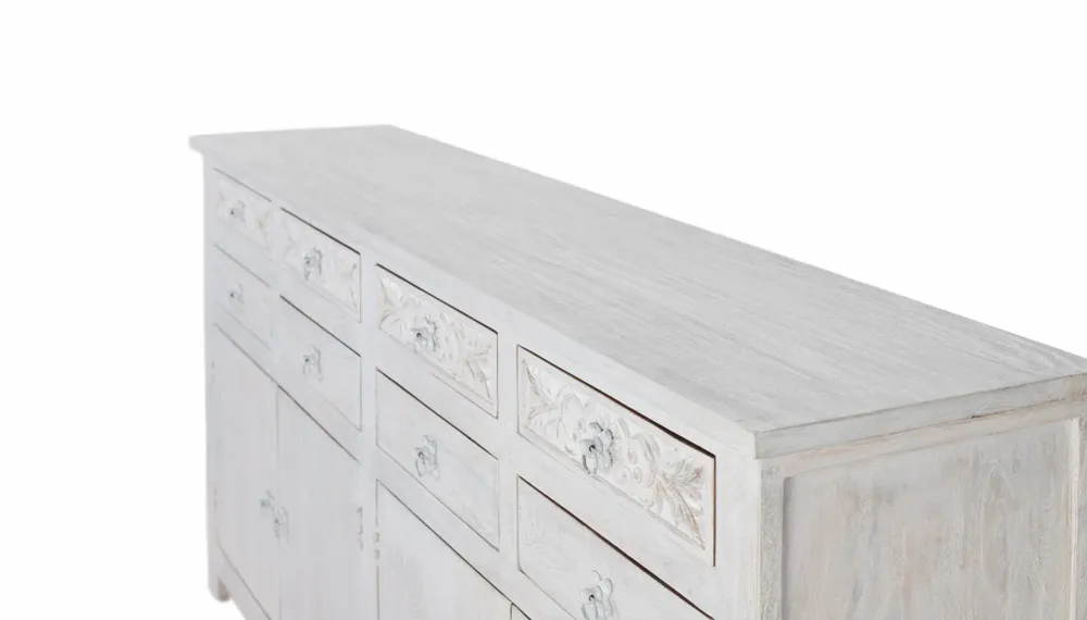 Sideboards - Sideboard in aged white mango wood - GINER Y COLOMER