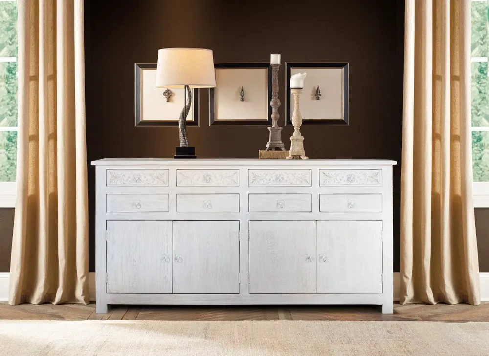 Sideboards - Sideboard in aged white mango wood - GINER Y COLOMER