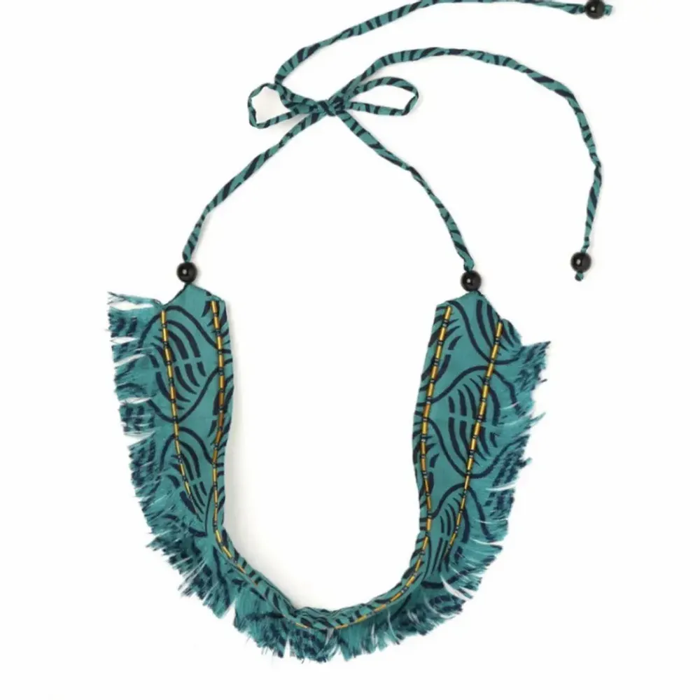 Jewelry - Upcycled fabric choker necklaces with fringes - I WAS A SARI