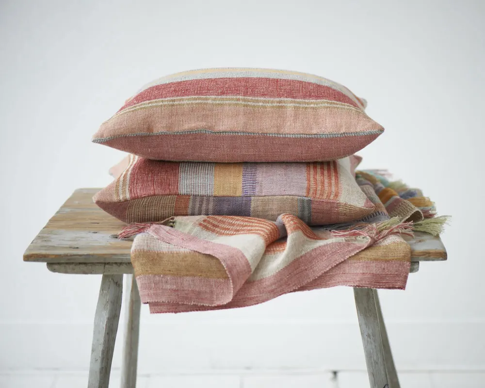 Objets de décoration - Plaid à rayures rouges - ML FABRICS