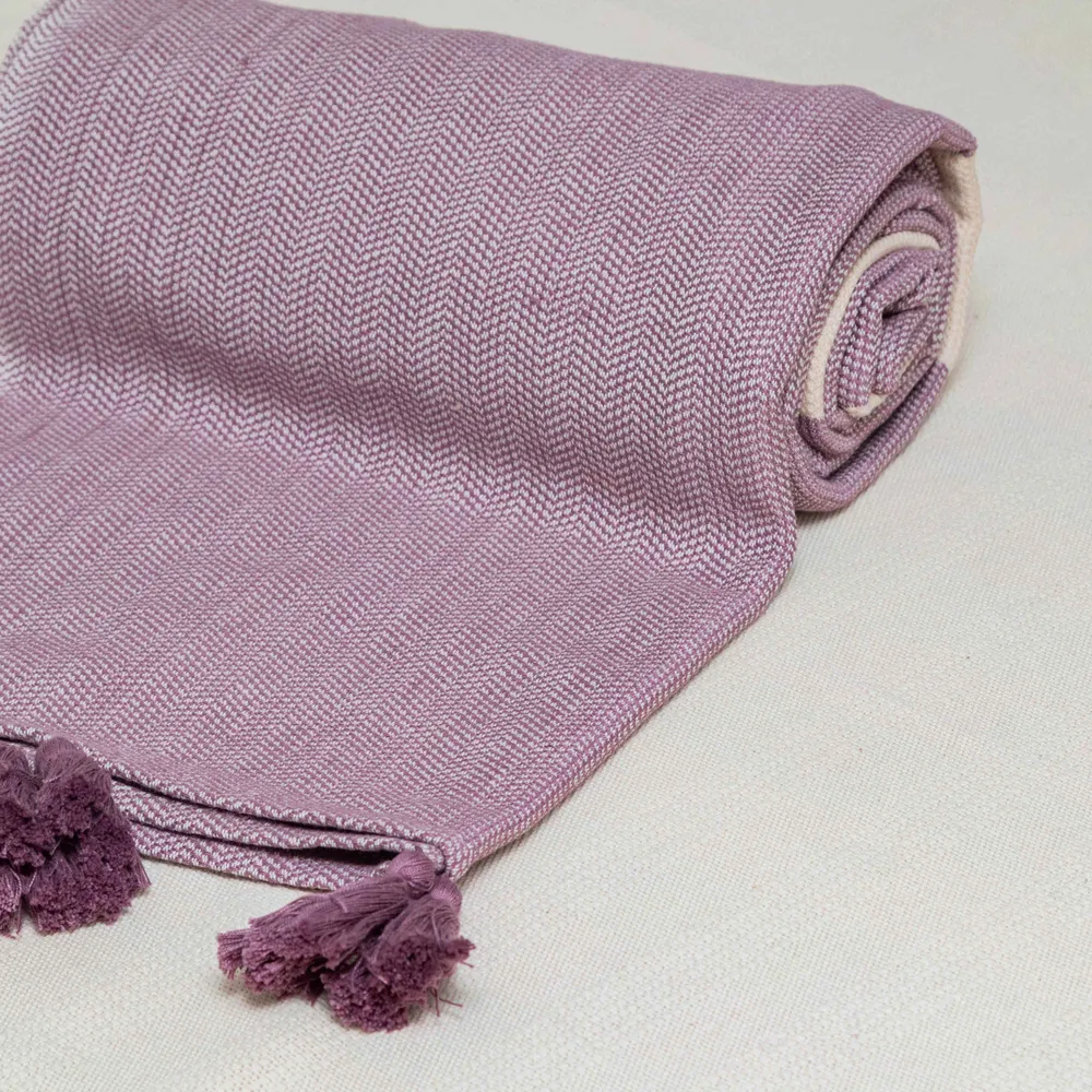 Throw blankets - Handwoven Throw with stripes - HUAKAL
