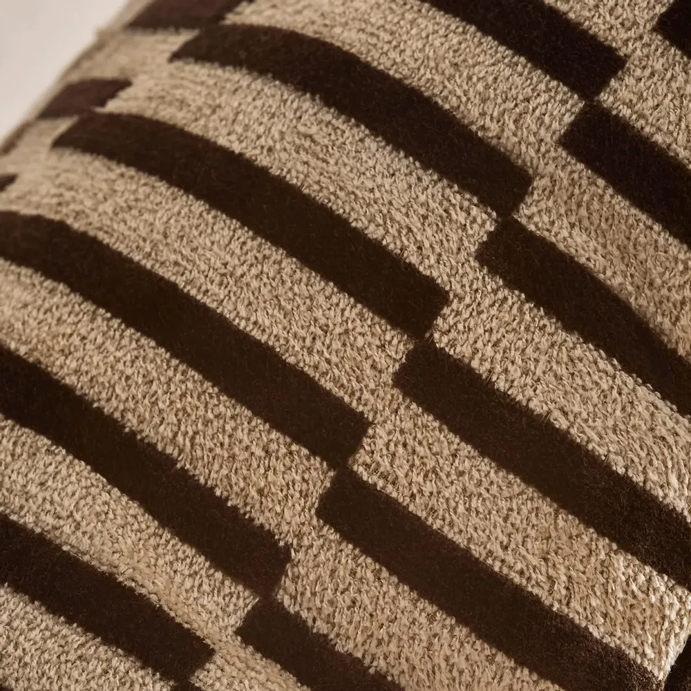 Coussins textile - Housse de coussin en velours à rayures - JORO
