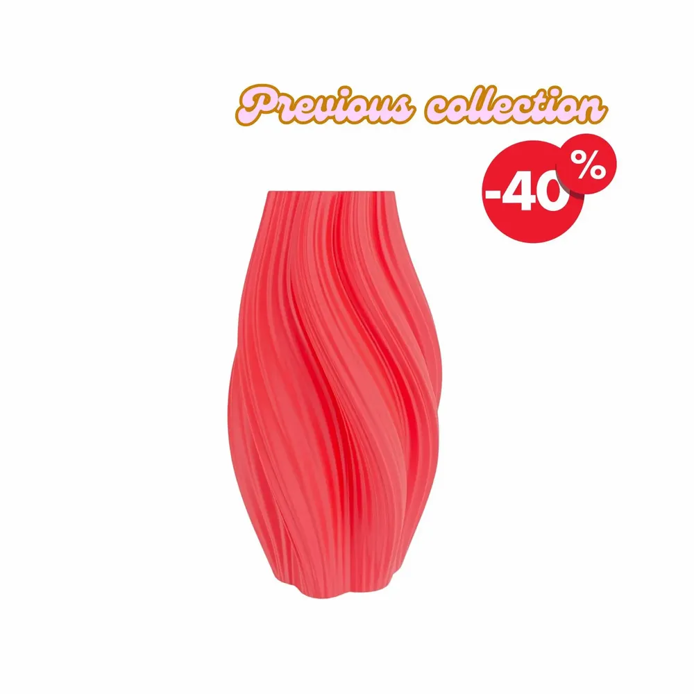 Aménagements pour bureau - Vase « Crème glacée chaude » | Rouge | Collection précédente - AURA 3D