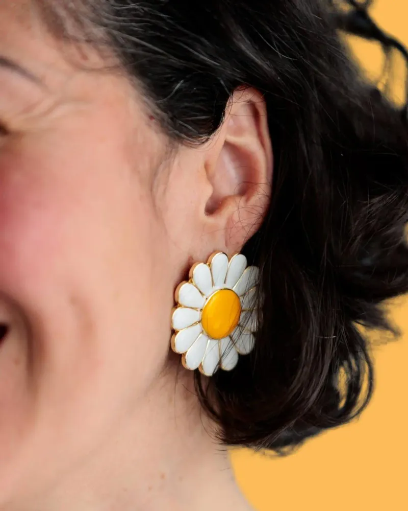 Bijoux - Boucle d'Oreille CLAP - DAISY - pâquerette - bijou - CLAP PARIS