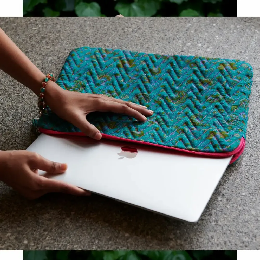 Bags and totes - Handcrafted quilted pouches - I WAS A SARI