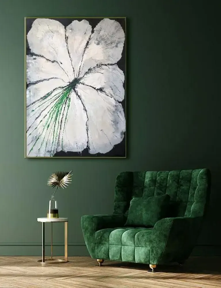 Paintings - Acrylic Resin Painting Green Light - TURIK&ART (KSENIIA TURIK)