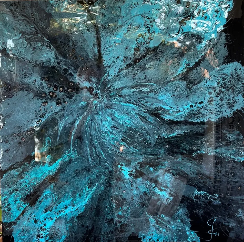 Paintings - Painting acrylic and resin "Underwater Flowers" - TURIK&ART (KSENIIA TURIK)
