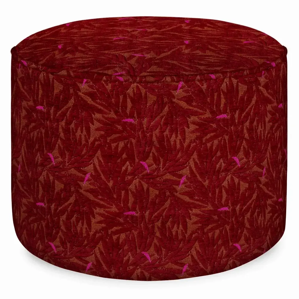 Poufs - Pouf Yoko Bordeaux & Épices - PALAIS SUSTAINABLE LUXURY