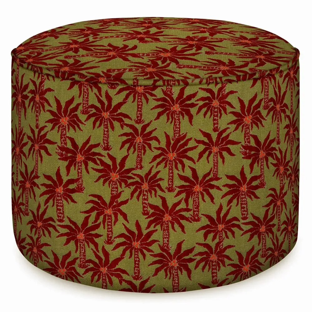 Poufs - Pouf Laura Olive & Bordeaux - PALAIS SUSTAINABLE LUXURY