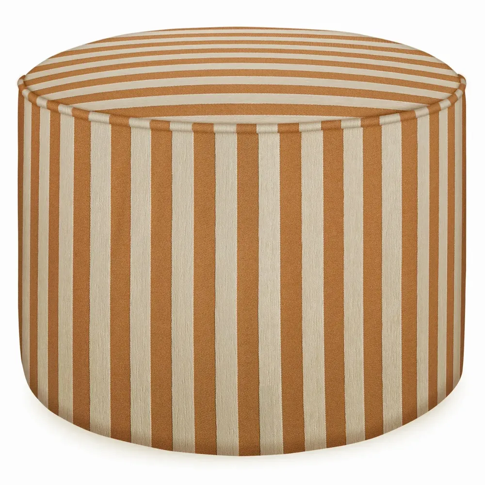 Poufs - Pouf Jackie Caramel & Écru - PALAIS SUSTAINABLE LUXURY