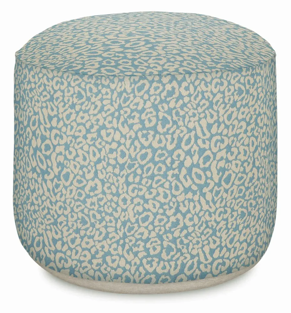 Outdoor decorative accessories - Outdoor pouf Maya Ice & Ecru - PALAIS SUSTAINABLE LUXURY