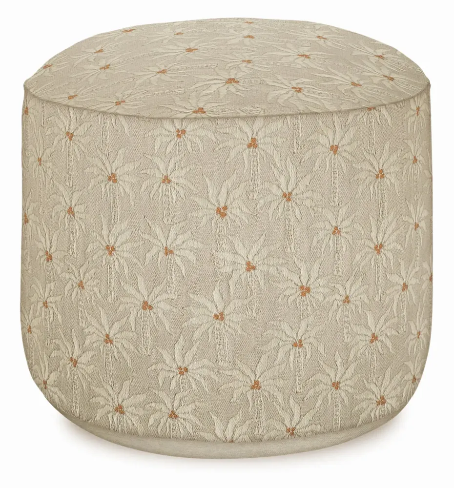 Outdoor decorative accessories - Outdoor pouf Laura Sand & Ecru - PALAIS SUSTAINABLE LUXURY