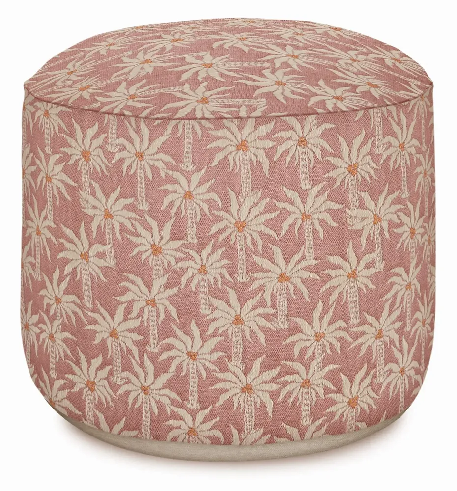 Outdoor decorative accessories - Outdoor pouf Laura Rose & Ecru - PALAIS SUSTAINABLE LUXURY