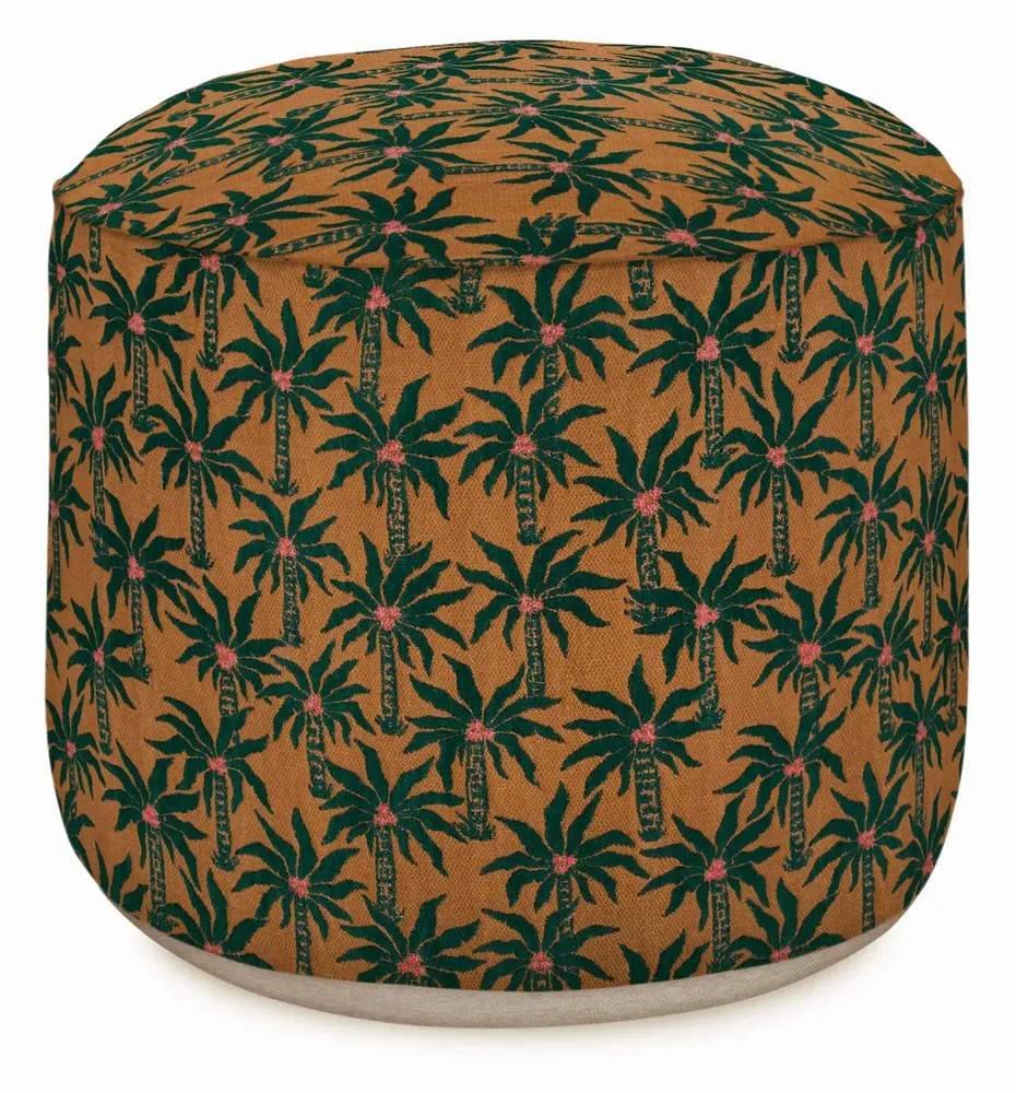 Outdoor decorative accessories - Outdoor Pouf Laura Moss & Caramel - PALAIS SUSTAINABLE LUXURY