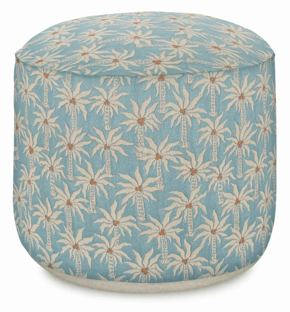 Outdoor decorative accessories - Outdoor Pouf Laura Ice & Ecru - PALAIS SUSTAINABLE LUXURY