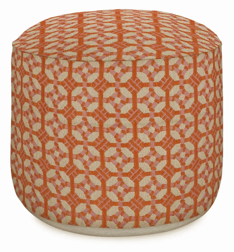 Outdoor decorative accessories - Outdoor pouf Coco Burnt Orange & Rose - PALAIS SUSTAINABLE LUXURY